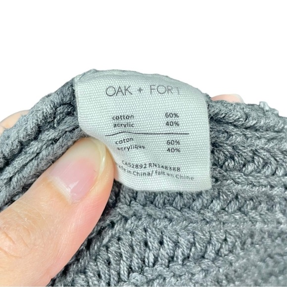 Oak + Fort Slate Grey Knit Open Front Duster Vest Size S - Picture 5 of 5